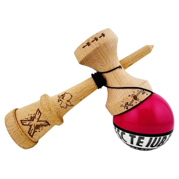 Kendama X TE IUBESC Originala, Profesionala, Flippy, Super Sticky cu Cupe Mari KING SIZE V3, Gaura in Baza, Rulment Metalic, din lemn 18 cm, Ata 62/65 cm, Kendama X TE IUBESC Originala, Profesionala, Flippy, Super Sticky cu Cupe Mari KING SIZE V3, Gaura in Baza, Rulment Metalic, din lemn 18 cm, Ata 62/65 cm, Roz/Alb