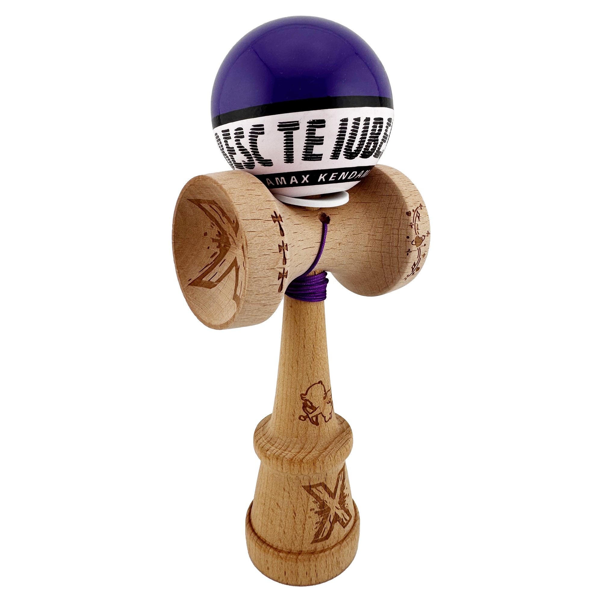 kendama-x-te-iubesc-originala-profesionala-flippy-super-sticky-cu-cupe-mari-king-size-v3-gaura-in-ba-main-696d53fbd4e6e Kendama X TE IUBESC Originala, Profesionala, Flippy, Super Sticky cu Cupe Mari KING SIZE V3, Gaura in Baza, Rulment Metalic, din lemn 18 cm, Ata 62/65 cm, Kendama X TE IUBESC Originala, Profesionala, Flippy, Super Sticky cu Cupe Mari KING SIZE V3, Gaura in Baza, Rulment Metalic, din lemn 18 cm, Ata 62/65 cm, Violet/Alb - Image 1
