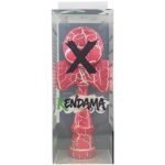 Kendama X Originala, Profesionala, Flippy, Cracked, din Lemn, 18 cm, Roz Aprins/Alb